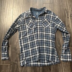 Kuhl Navy and White Plaid Men's Shirt